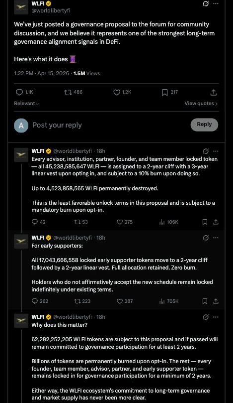 WLFI治理提案引争议：透明度成关键考验