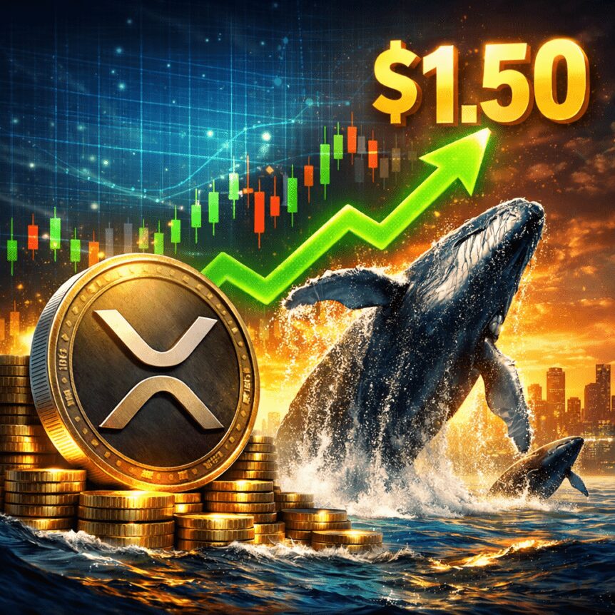 XRP突破1.50美元在望 链上数据与技术形态共振
