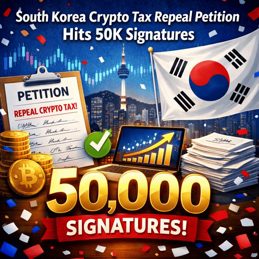 韩国加密税请愿破5万签，政策审议启动