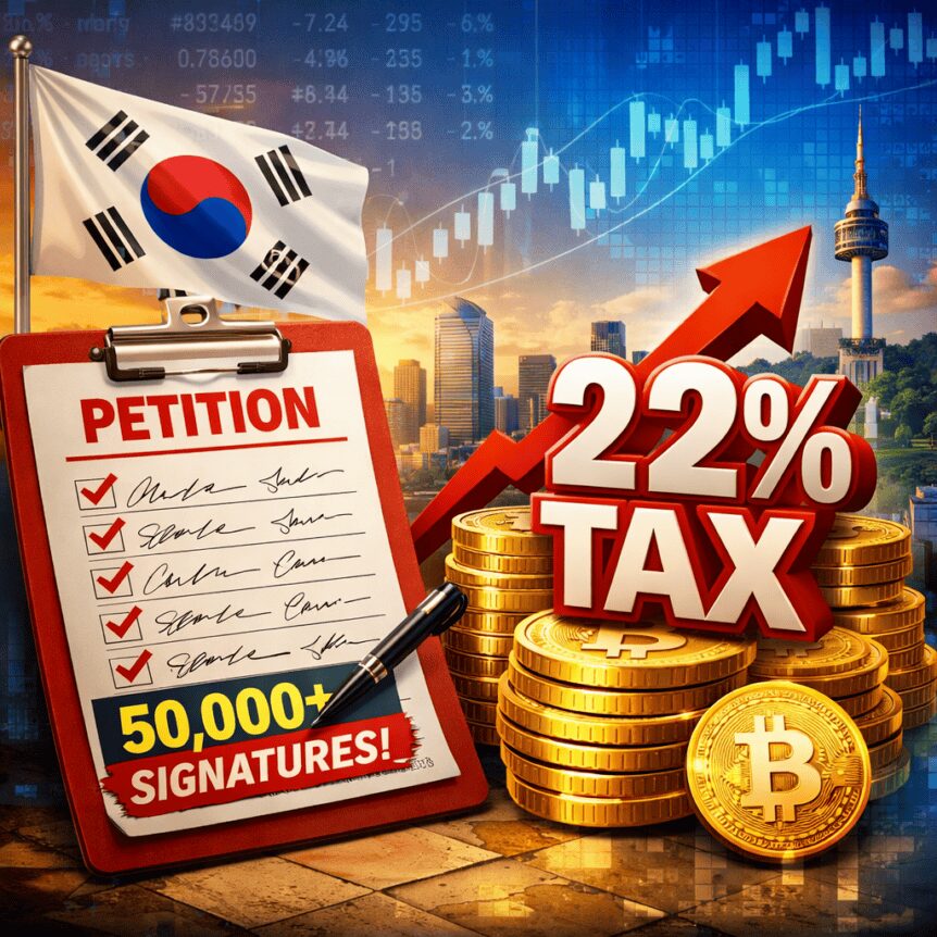 韩国加密税争议升级：5.2万联署促政策重审