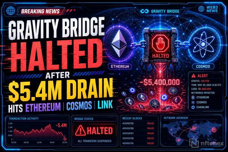 Gravity Bridge遭攻击致540万美元资产流失，服务全面暂停