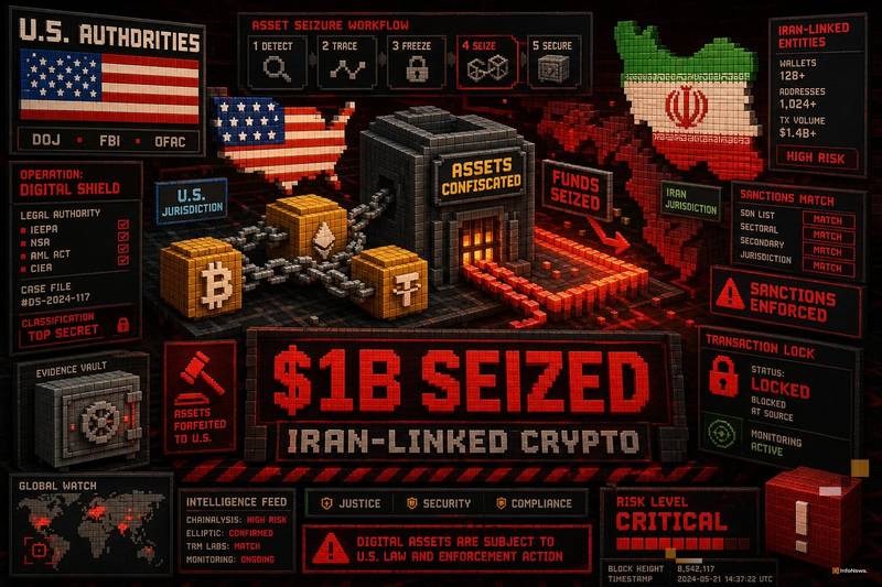 美国扣押10亿加密资产，伊朗制裁行动创纪录
