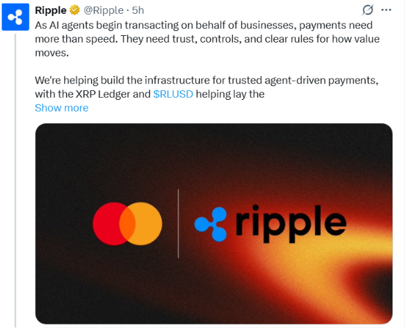 Ripple推AI支付工具包，加速代理经济落地