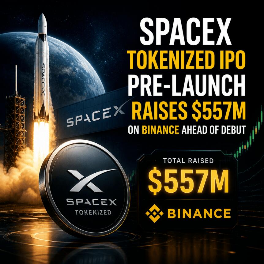 SpaceX代币化IPO吸金超5.5亿美元，加密市场成新定价中心