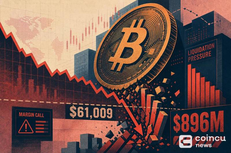 比特币跌破6.1万关口或引爆8.96亿美金清算潮