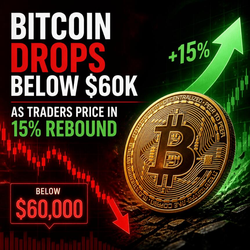 比特币失守6万关口，交易员押注15%反弹空间