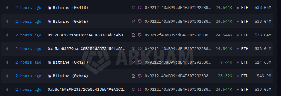 Bitmine大规模质押16万枚ETH，机构布局持续加码