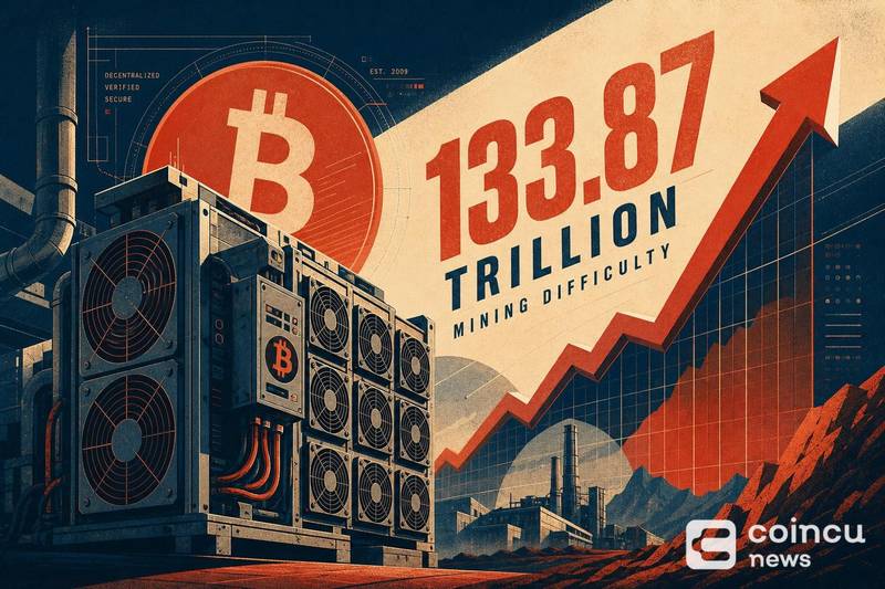 比特币挖矿难度破133万亿，算力博弈加剧