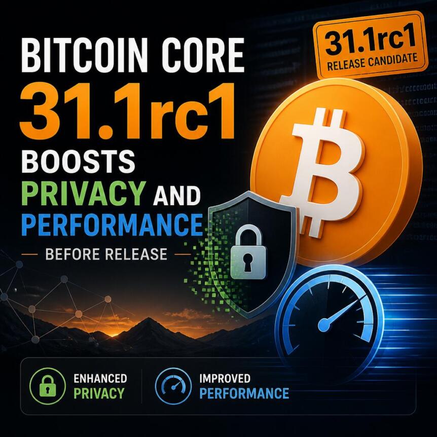 Bitcoin Core 31.1rc1发布：隐私与性能双重升级