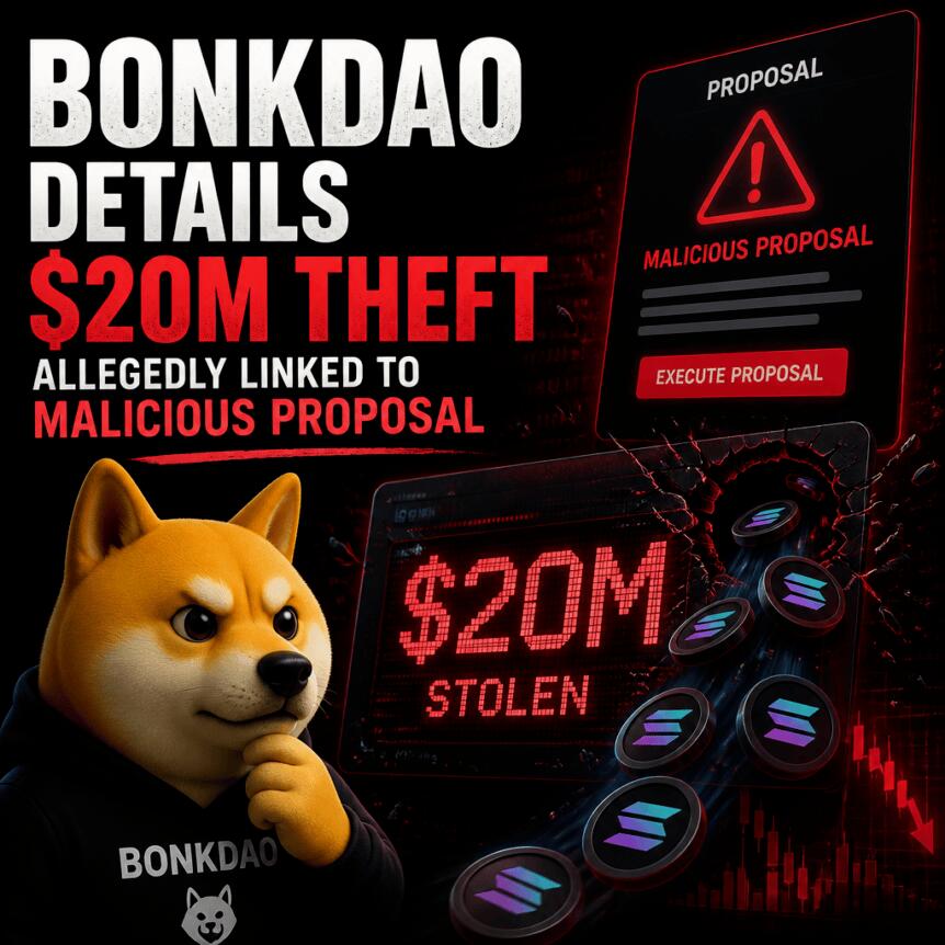 BonkDAO金库遭恶意提案攻击，2000万美元代币被盗