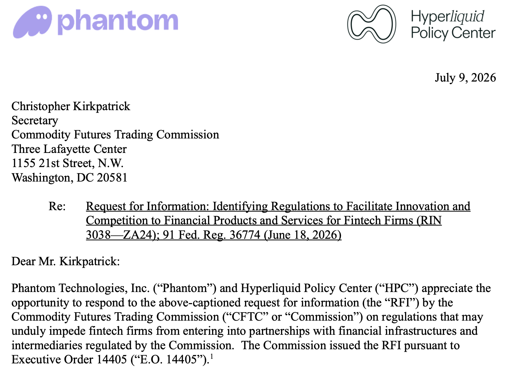 Phantom与Hyperliquid呼吁豁免链上开发者监管