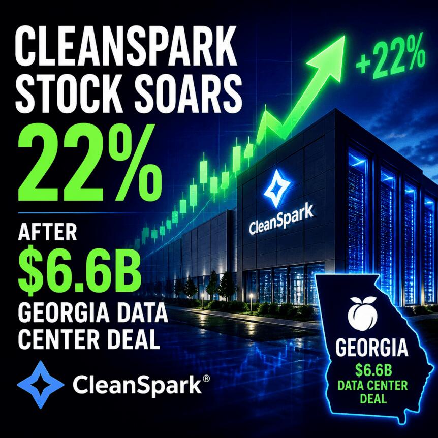 CleanSpark签175兆瓦长租约，股价飙升11%