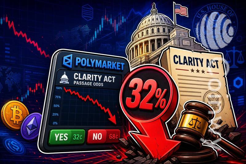 CLARITY法案通过概率跌破32%：市场信心受挫