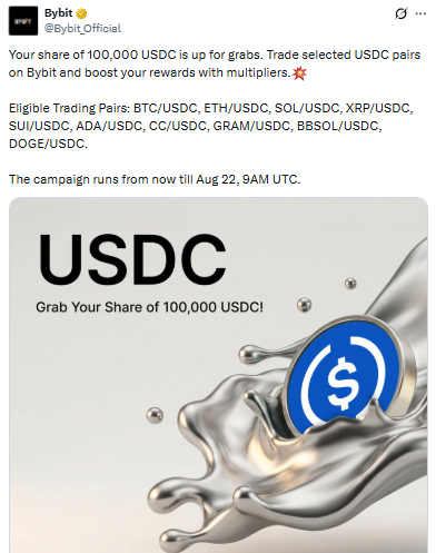 Bybit推10万USDC激励，狗狗币价格反弹但后市存疑
