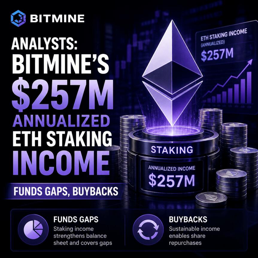 Bitmine质押突破580万ETH，年收近2.6亿美元