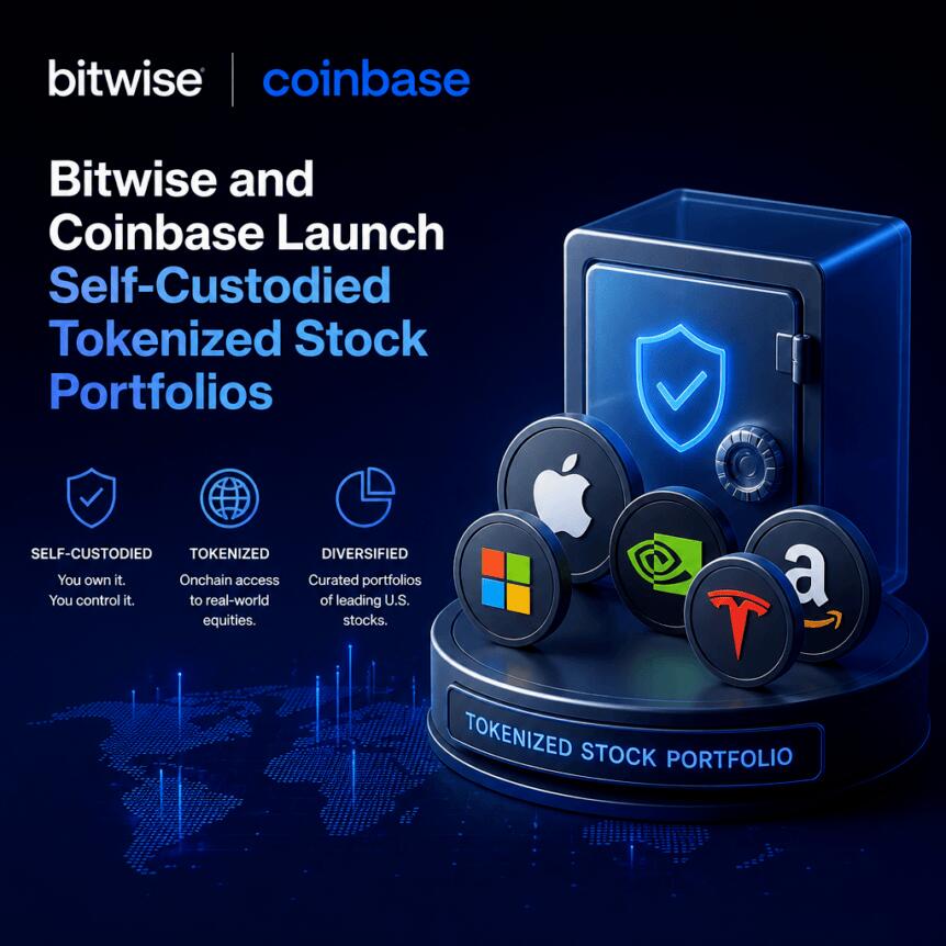 Bitwise推自动化代币化股票组合，非美投资者可一键配置