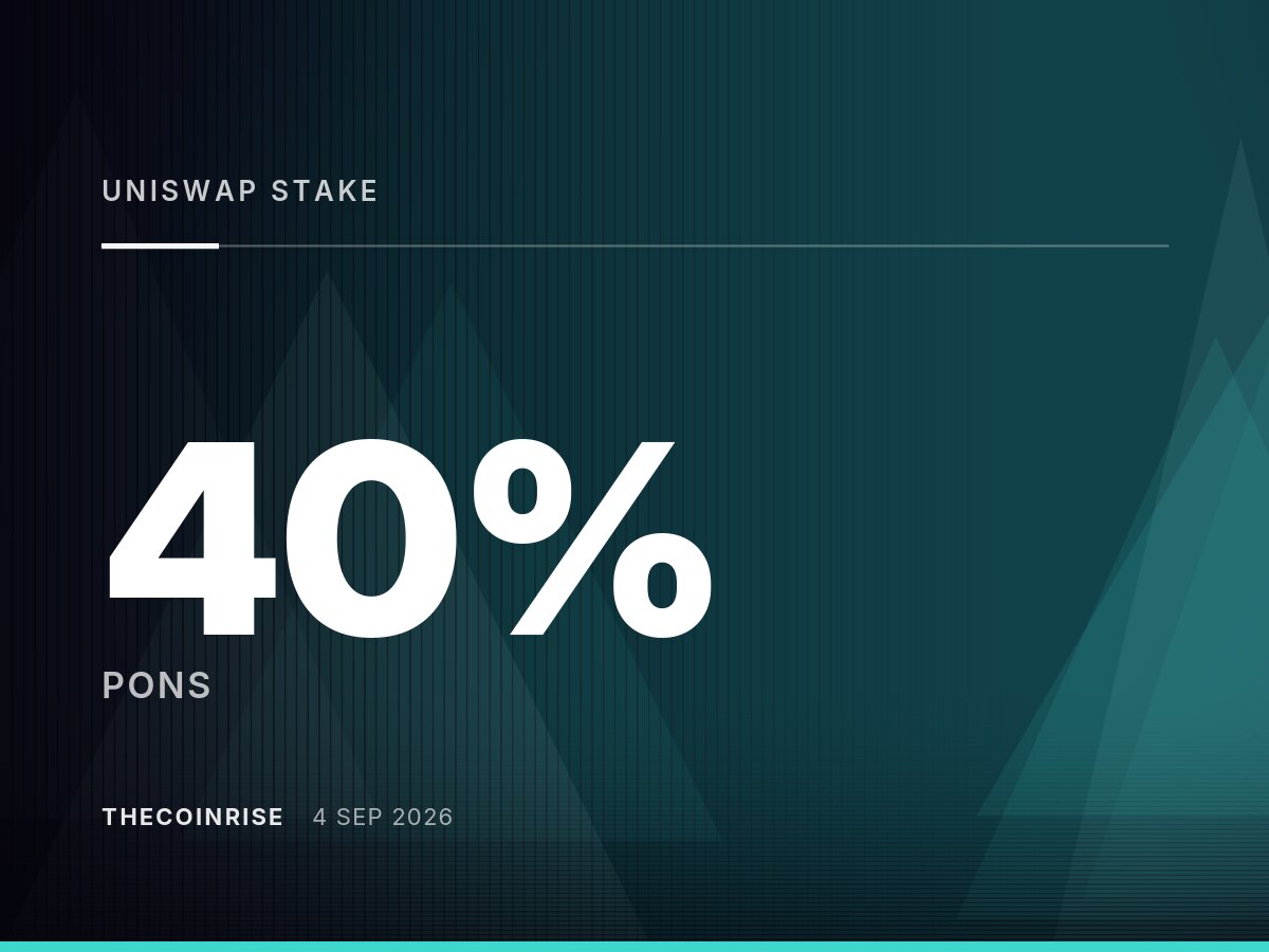 Uniswap 投资 PONS，代币价格飙升40%创历史新高