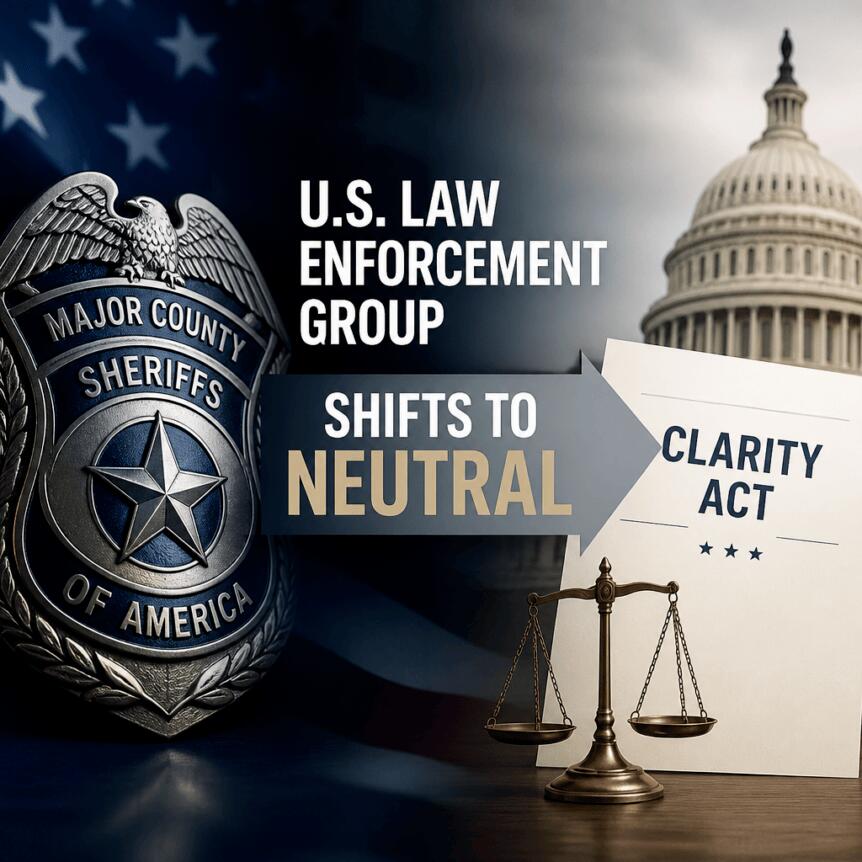 美国执法组织对《CLARITY法案》立场转为中立