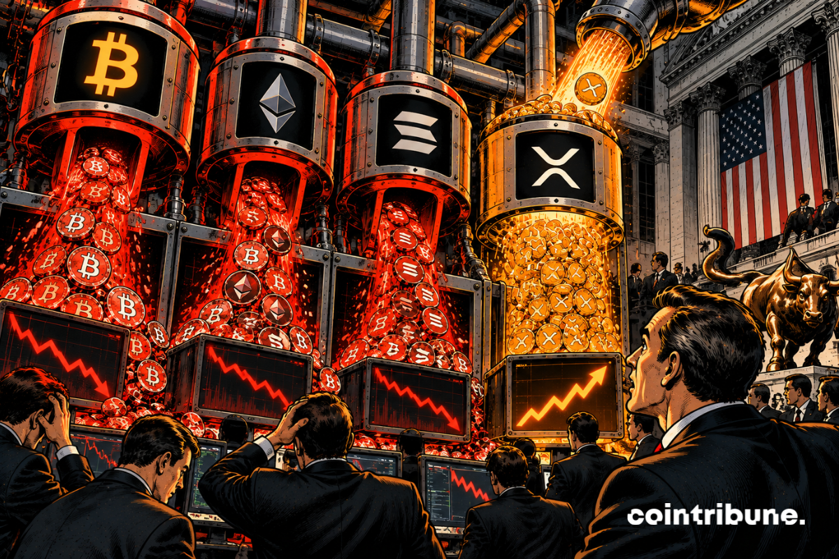 XRP ETF吸引155万美元，主要加密货币基金转红