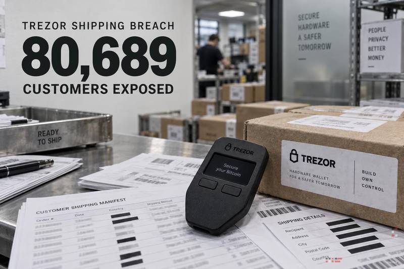 Trezor：发货漏洞曝光80,689名客户详细信息