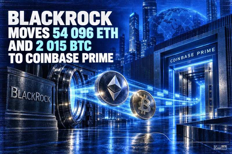 贝莱德向Coinbase Prime转移54,096枚ETH和2,015枚BTC