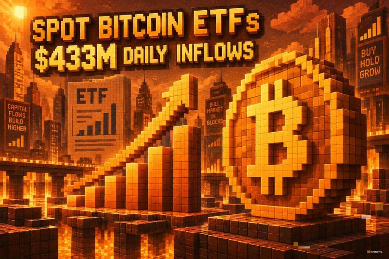 比特币现货ETF单日净流入4.33亿美元