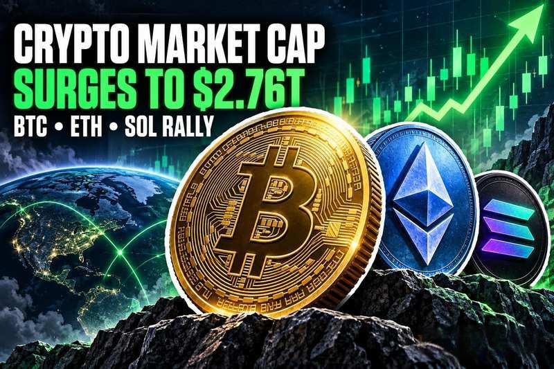 加密货币总市值飙升至2.76万亿美元，BTC、ETH和SOL领涨