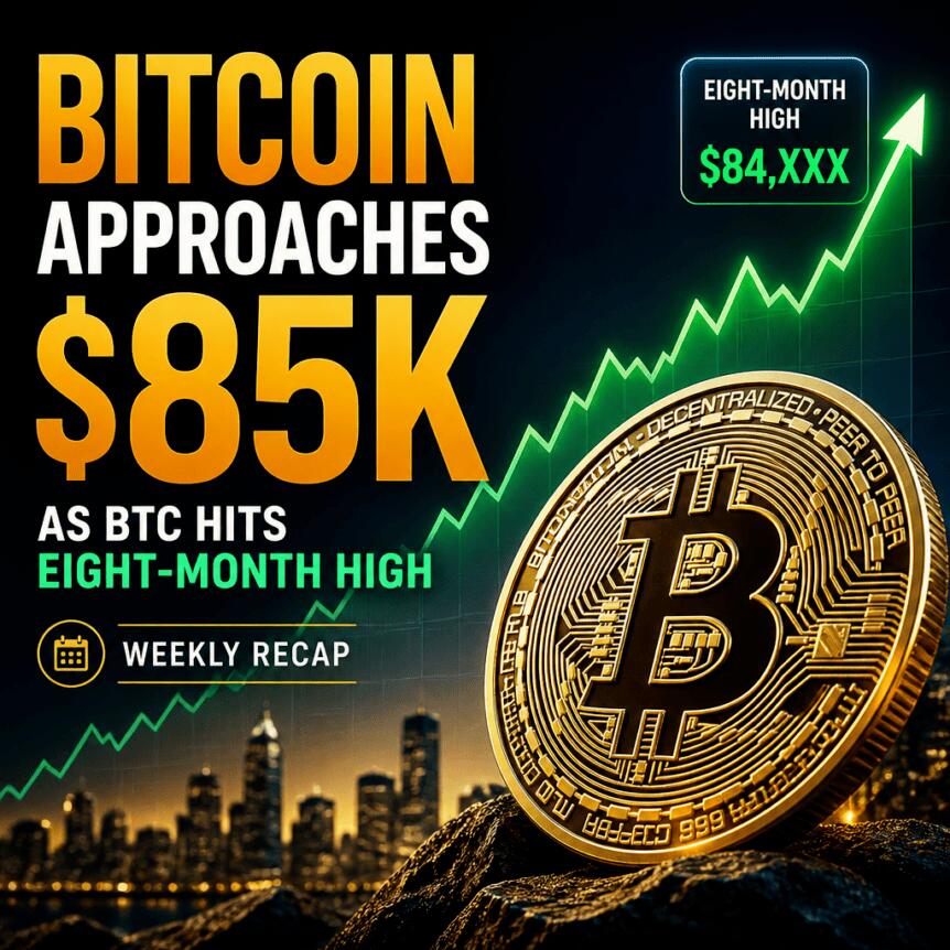 比特币逼近8.5万美元，BTC创八个月新高：本周回顾
