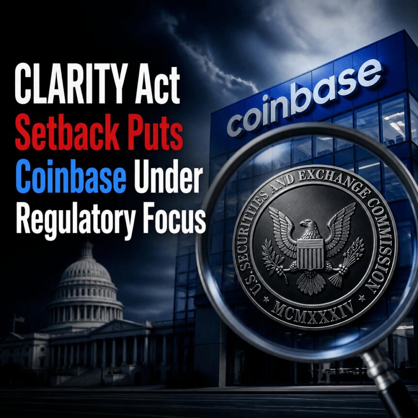 《CLARITY法案受挫，Coinbase面临监管聚焦》