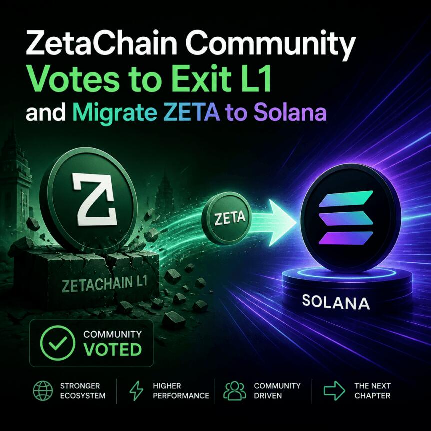 ZetaChain 社区投票决定退出 L1 并迁移 ZETA 至 Solana