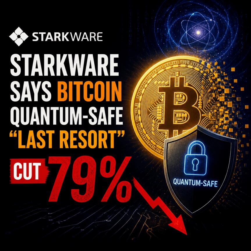 StarkWare表示比特币量子安全“最后手段”削减79%