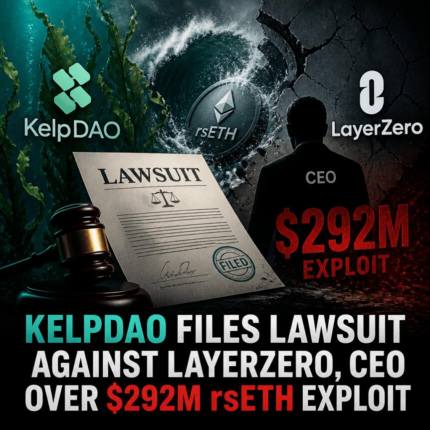 KelpDAO对LayerZero提起诉讼，索赔2.92亿美元rsETH漏洞事件