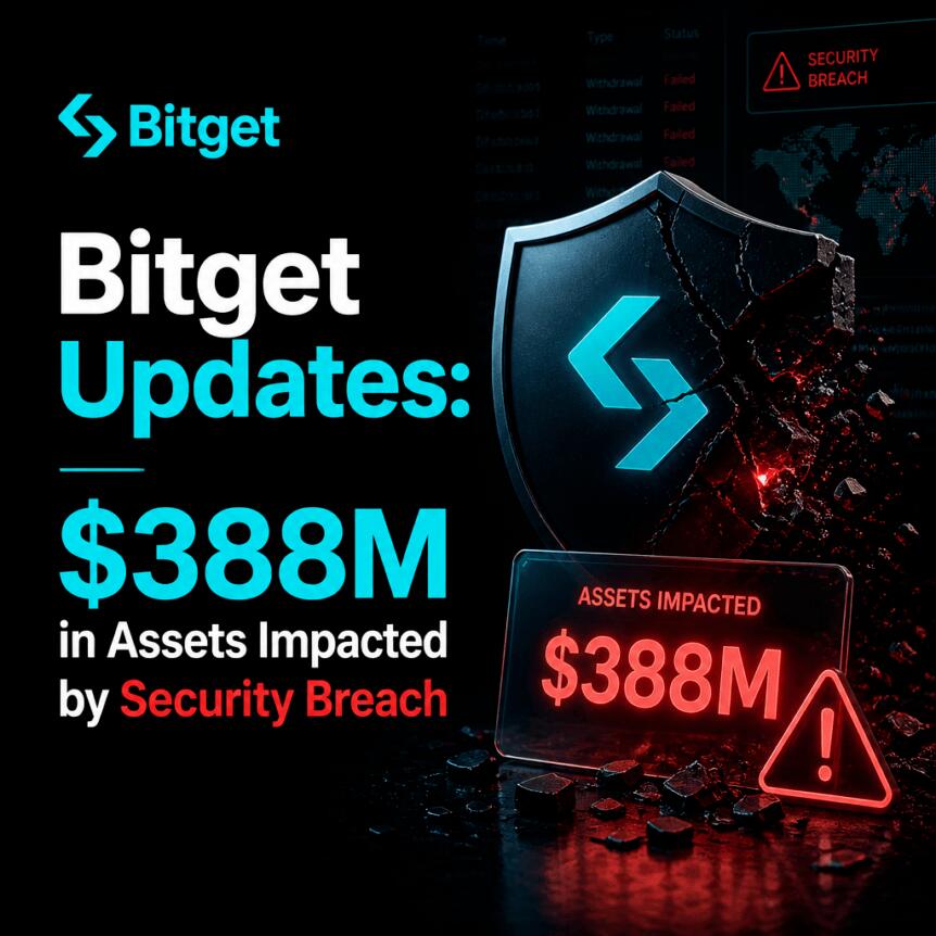 Bitget 更新：安全漏洞导致 3.88 亿美元资产受影响