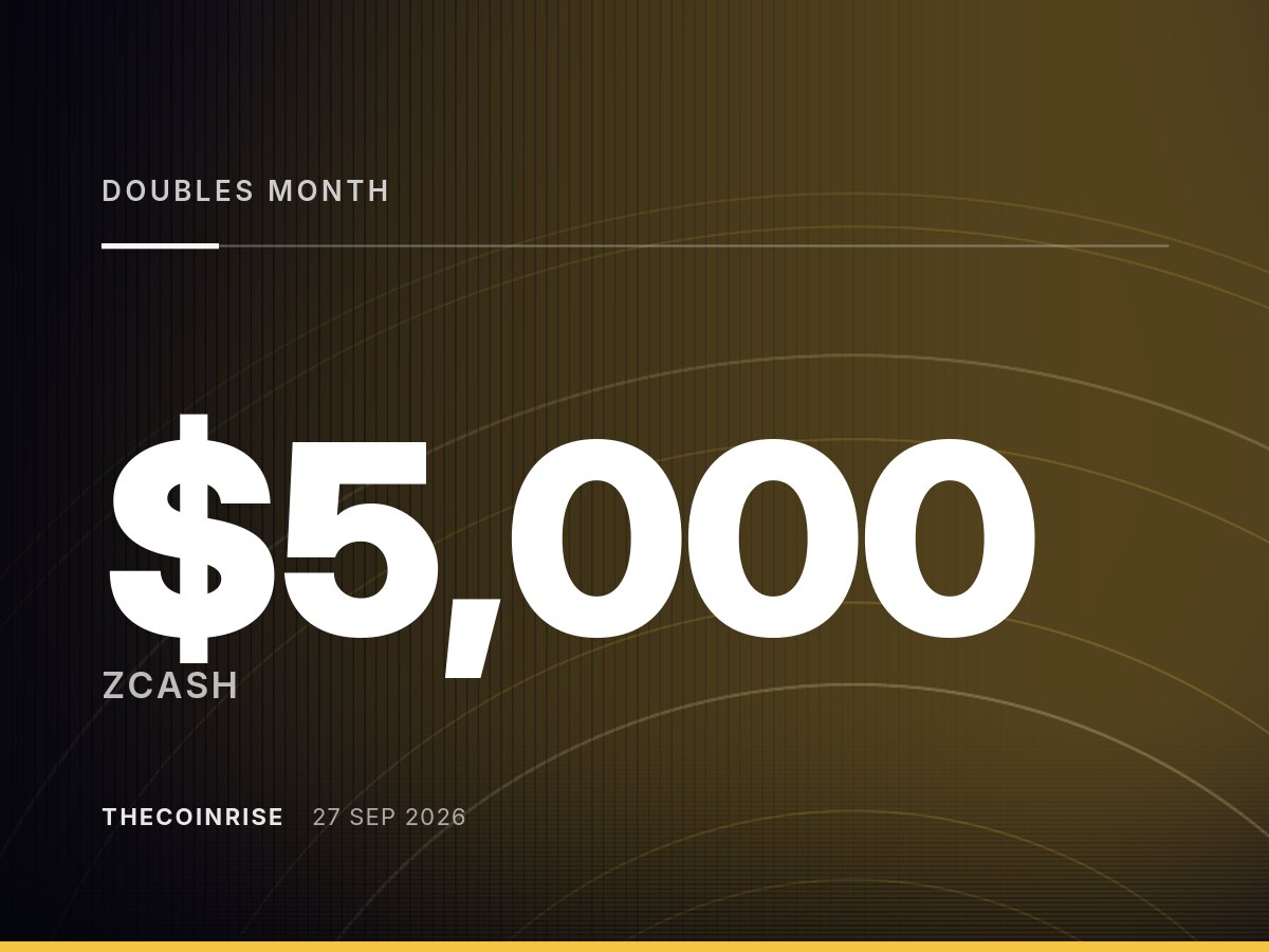 Zcash一个月内价格翻倍，联合创始人重申5000美元目标价