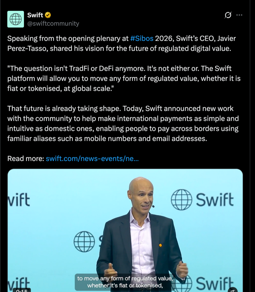 Swift区块链计划瞄准法币与代币化货币的全球统一铁路