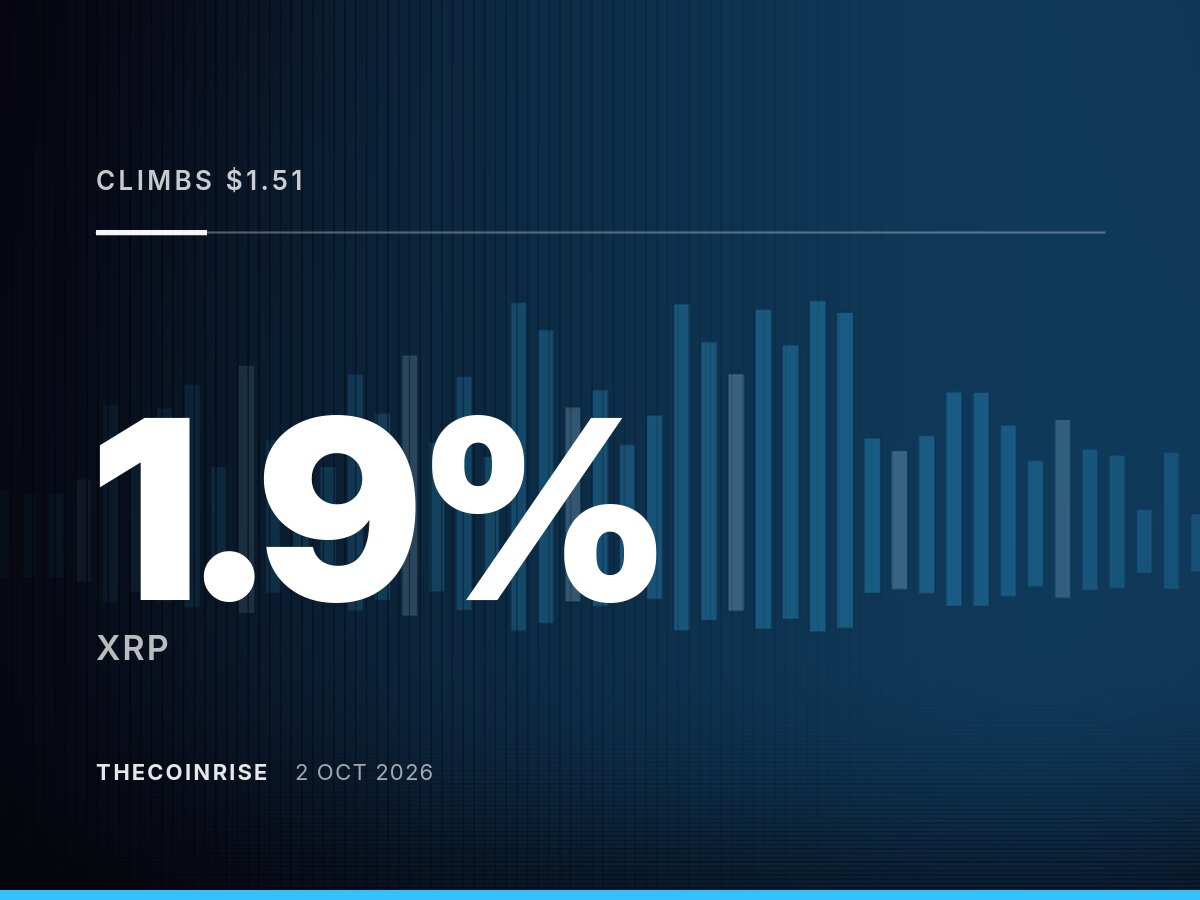 XRP上涨1.9%至1.51美元，Evernorth股东批准了通往纳斯达克的国库交易