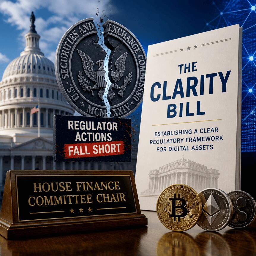 美国众议院金融服务委员会主席称，加密货币监管机构的行动未达到《CLARITY法案》的标准