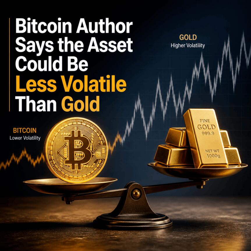 比特币作者称该资产波动性可能低于黄金