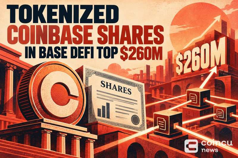 Base DeFi平台上代币化Coinbase股份突破2.6亿美元