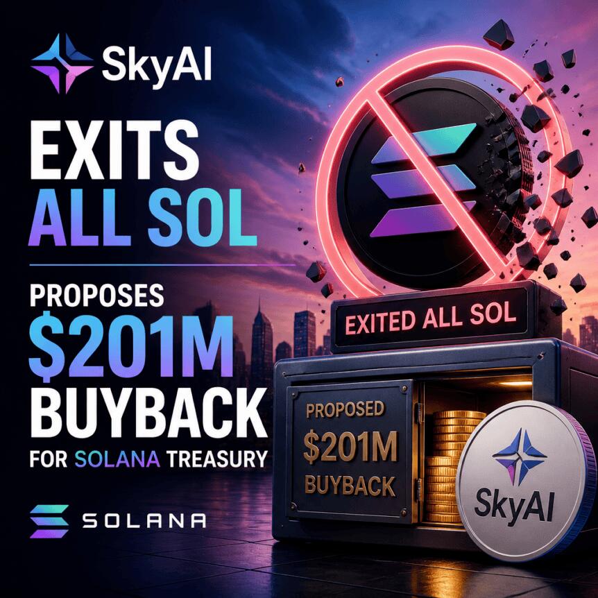 SkyAI清仓全部SOL持仓，提议耗资2.01亿美元回购Solana国库代币
