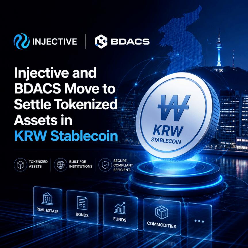 Injective 与 BDACS 合作，以韩元稳定币结算代币化资产