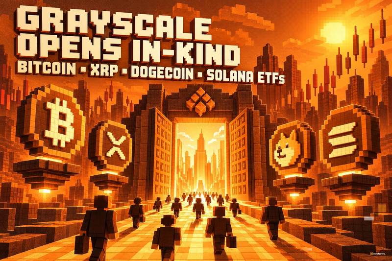 Grayscale开放比特币、XRP、狗狗币和Solana ETF的实物投资