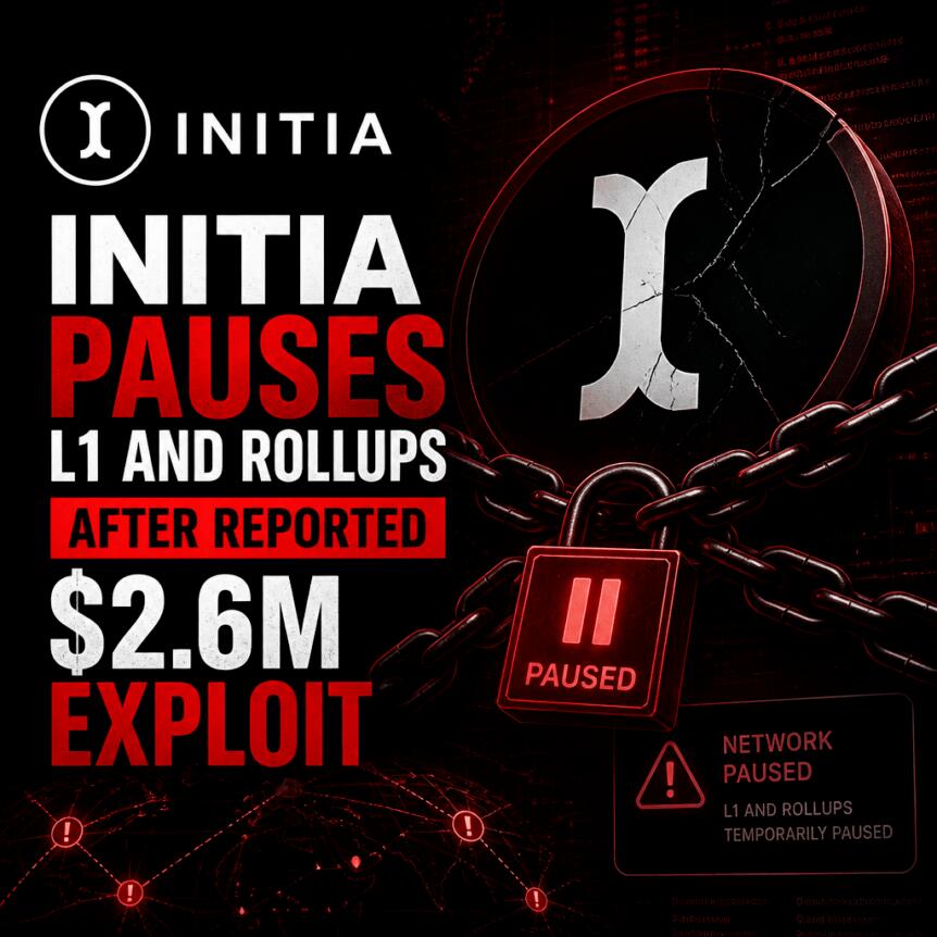 Initia在遭遇260万美元漏洞攻击后暂停L1和Rollups服务