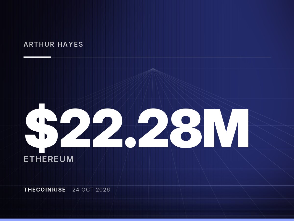 Arthur Hayes 抛售价值 2228 万美元的加密货币，包括 6400 枚 ETH、ENA 和 UNI